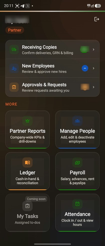 Stemzo home dashboard