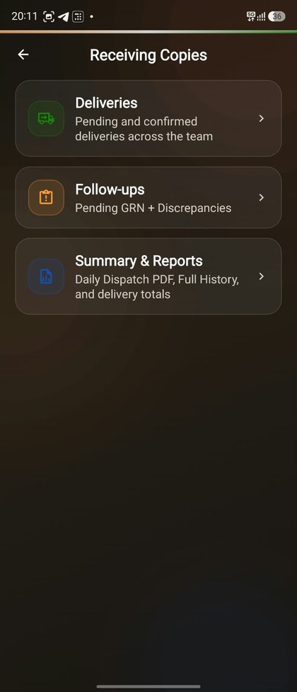 Stemzo receiving copies screen